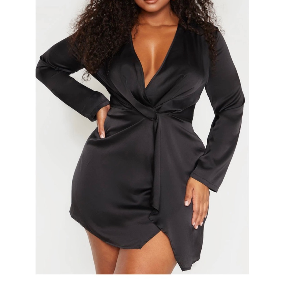 Satin Long Sleeve Dress